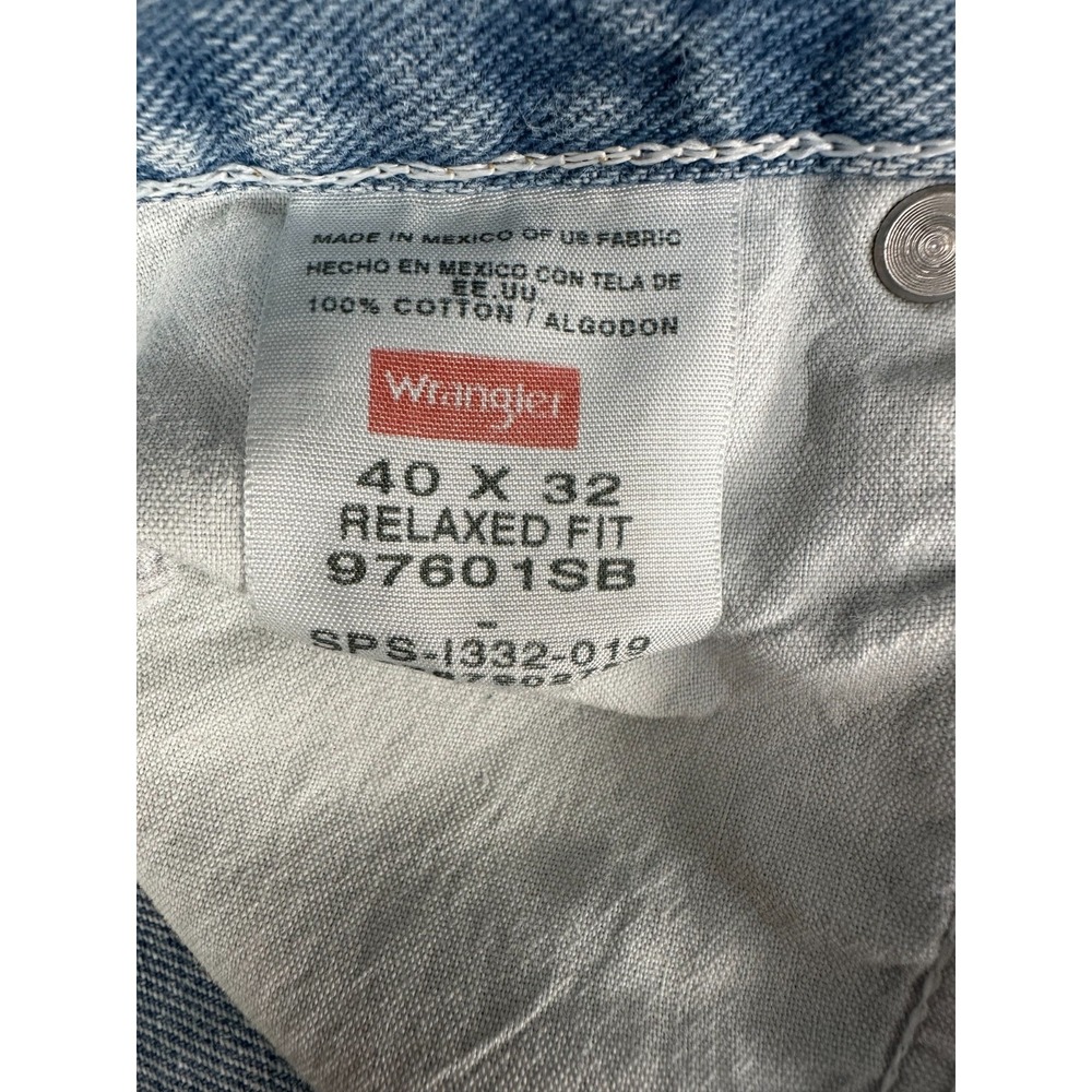 Lot of 2 Wrangler Relaxed Fit Blue Denim Jeans Men's 40x32 Workwear - Picture 11 of 16